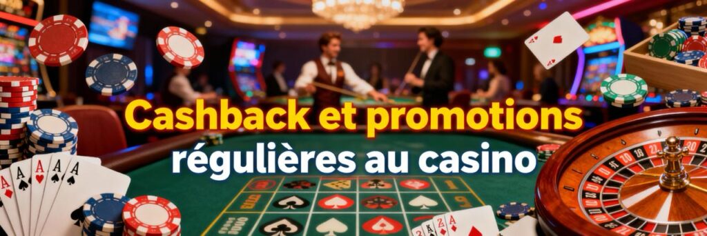 Cashback et promotions régulières au casino
