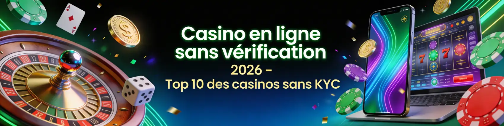 Casino en ligne sans vérification 2026 – Top 10 des casinos sans KYC
